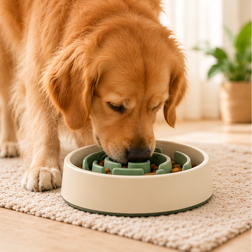 Furléo Slow utilisée pendant le repas du chien