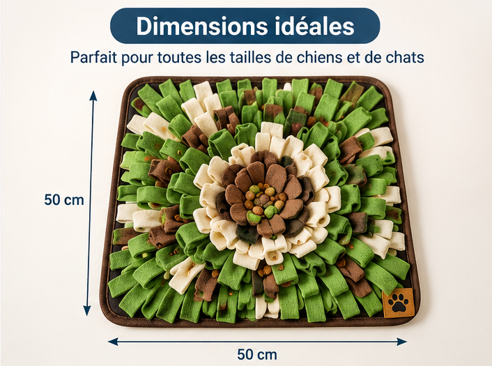 Tapis de fouille Furléo présenté avec ses dimensions