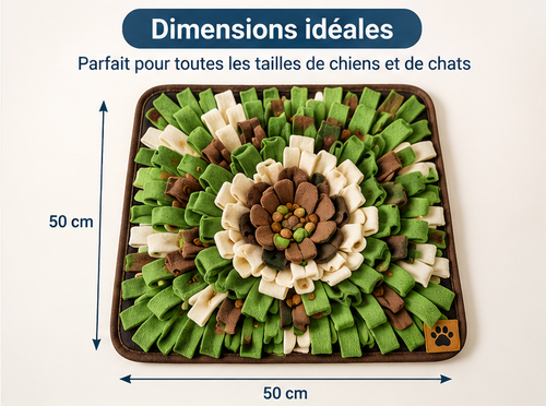 Tapis de fouille Furléo présenté avec ses dimensions