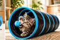 Chat jouant dans le tunnel pliable Furléo
